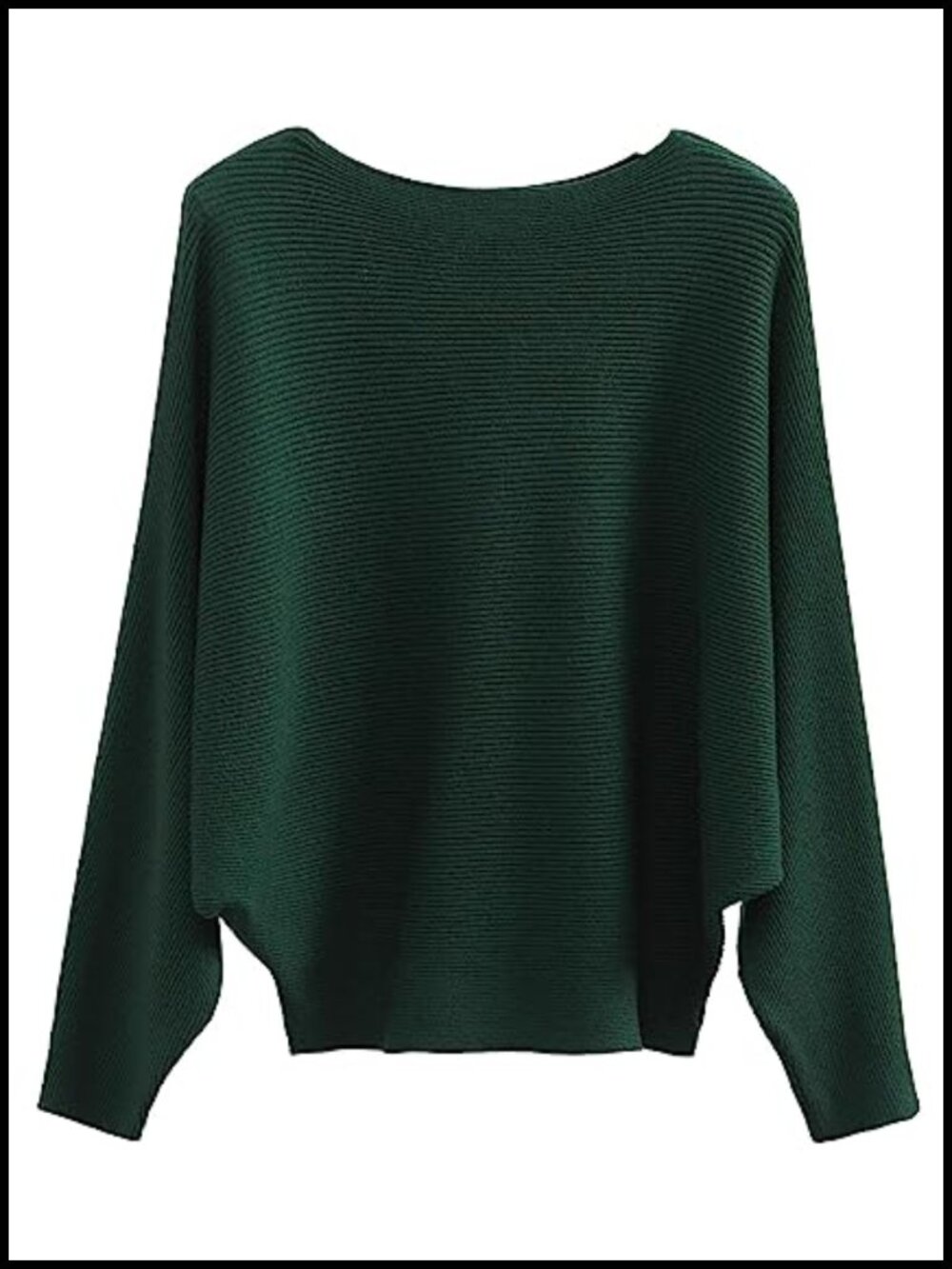 Women's Oversized Batwing Sleeve Knit Sweater Boat Neck Lightweight Pullover